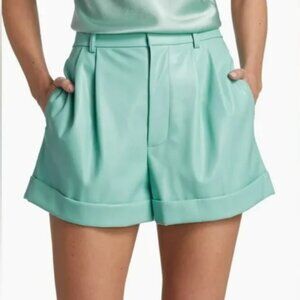Alice + Olivia Conry Vegan Leather Pleated Cuff Short Sz 4